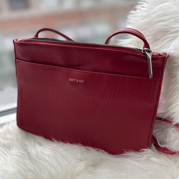 Red Matt & Nat Crossbody Purse with Silver Accents - Picture 2 of 4